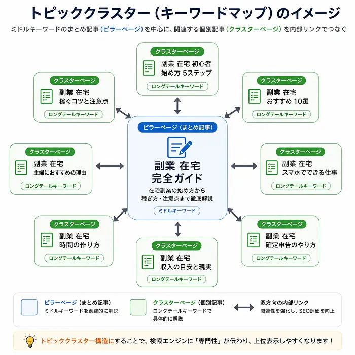 トピッククラスターの図解画像